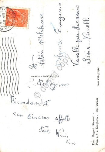 Cartolina San Pellegrino Terme Casinò Scalone 1957 (Bergamo)