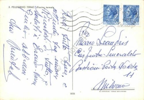 Cartolina San Pellegrino Terme Piscina termale 1977