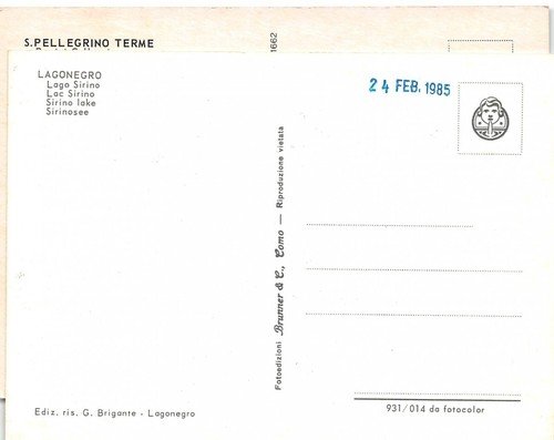 Cartolina San Pellegrino Terme Portici Colleoni Pasticceria