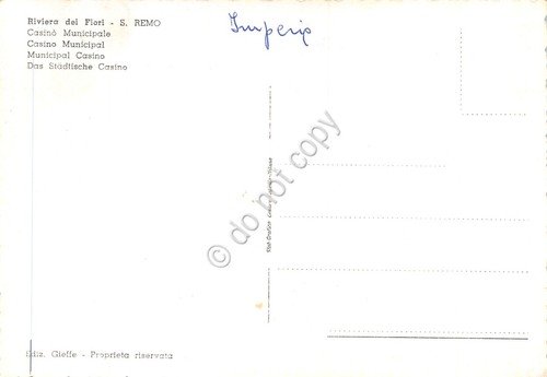 Cartolina San Remo Casinò colorata