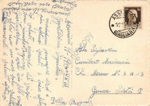 Cartolina San Remo Nuovi Giardini 1940