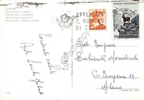 Cartolina San Remo panorama dall'alto 1967 (Imperia) | Immagine Gallery 2