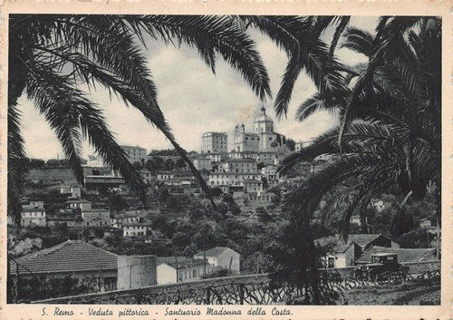 Cartolina San Remo Panorama Santuario Madonna della Costa 1940