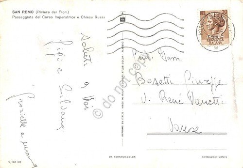Cartolina San Remo Passeggiata Corso Imperatrice Chiesa Russa animata 1966 | Immagine Gallery 2