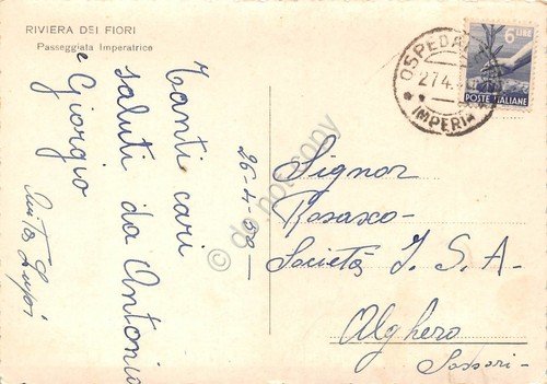 Cartolina San Remo Passeggiata Imperatrice 1950 (Imperia) | Immagine Gallery 2