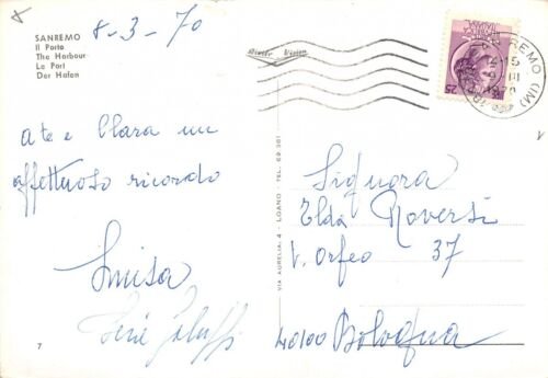 Cartolina San Remo Porto barche 1970