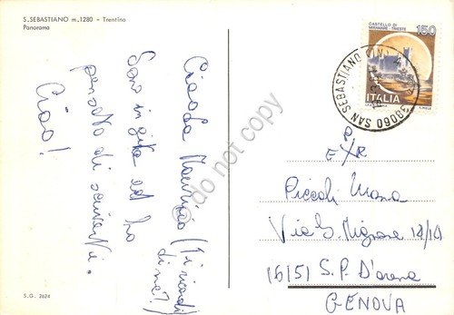 Cartolina San Sebastiano panorama e fiori 1981 (Trento) | Immagine Gallery 2