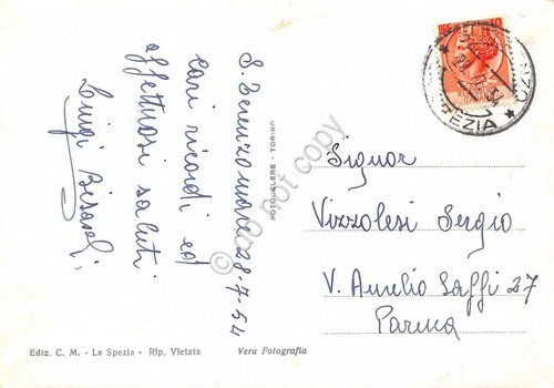 Cartolina San Terenzo Panorama notturno 1954 | Immagine Gallery 2