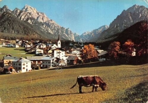 Cartolina San Vigilio di Marebbe Monte Stella panorama con mucca … | Immagine principale