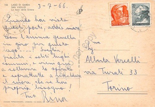 Cartolina San Vigilio la baia delle Sirene 1966