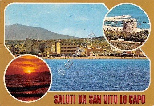 Cartolina San Vito Lo Capo Saluti da Vedutine (Altre tematiche)