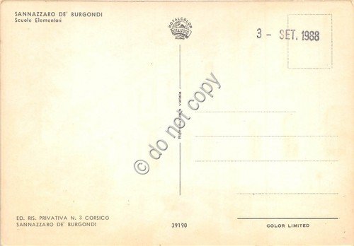 Cartolina Sannazzaro de' Burgundi Scuole elementari