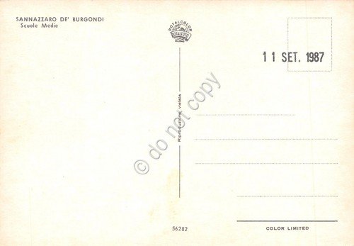 Cartolina Sannazzaro dei Burgundi Scuole Medie