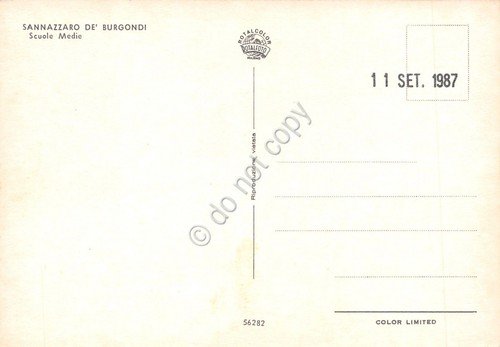 Cartolina Sannazzaro dei Burgundi Scuole Medie