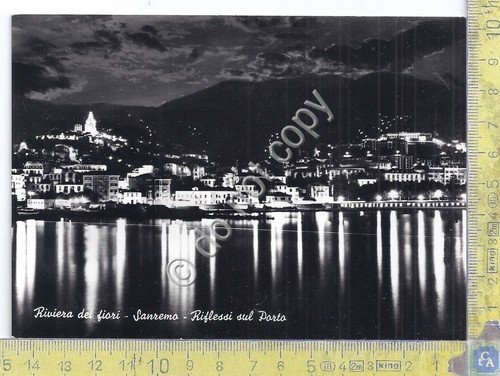 Cartolina Sanremo - Porto - by night - anni '60 …