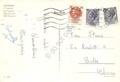Cartolina Sanremo Casin? 1976 (Imperia) | Immagine Gallery 2