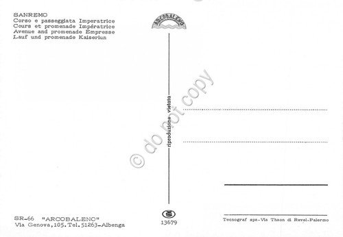 Cartolina Sanremo Corso e Passeggiata Imperatrice | Immagine Gallery 2