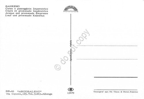 Cartolina Sanremo Corso Imperatrice e passeggiata dall'alto (Imperia) | Immagine Gallery 2
