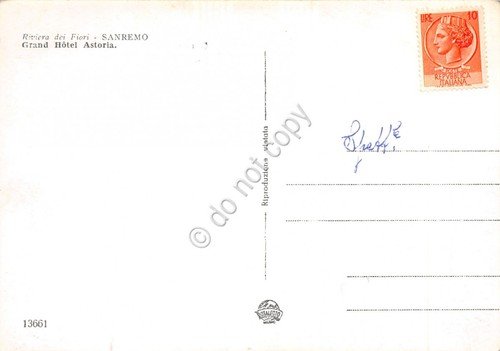 Cartolina Sanremo Grand Hotel Astoria | Immagine Gallery 2
