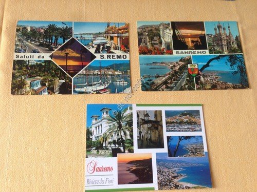 Cartolina Sanremo lotto di 3 cartoline con vedutine VG (Imperia)