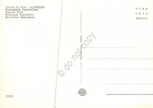 Cartolina Sanremo Passeggiata Imperatrice colorata | Immagine Gallery 2