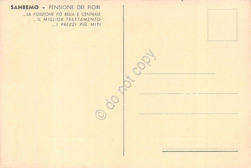 Cartolina Sanremo Pensione dei Fiori