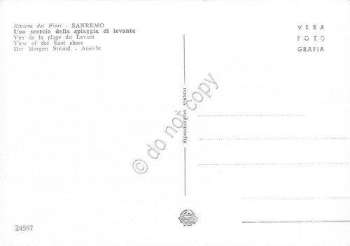 Cartolina Sanremo scorcio spiaggia di Levante albergo terrazza