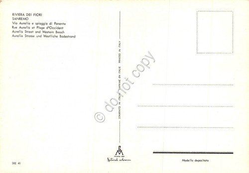 Cartolina Sanremo Via Aurelia e spiaggia di Ponente (Imperia) | Immagine Gallery 2