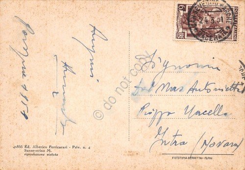 Cartolina Sanseverino Marche panorama 1951 ingiallita | Immagine Gallery 2