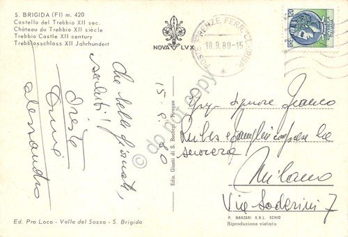 Cartolina Santa Brigida Castello del Trebbio 1980 | Immagine Gallery 2