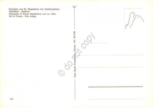 Cartolina Santa Maddalena chiesetta con le Odle Val di Funes …