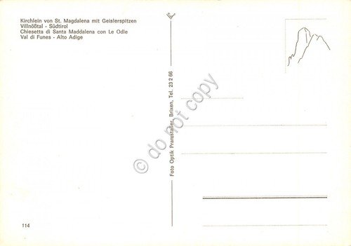 Cartolina Santa Maddalena chiesetta con le Odle Val di Funes …