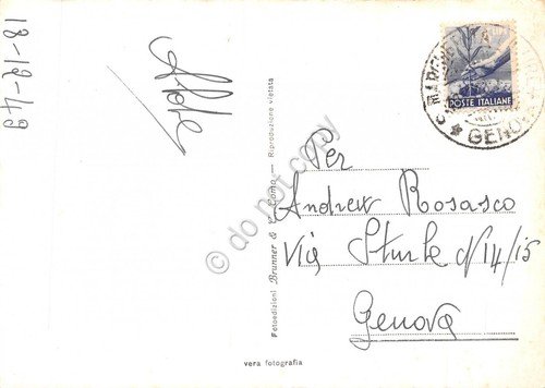 Cartolina Santa Margherita Ligure barca a vela 1949 | Immagine Gallery 2