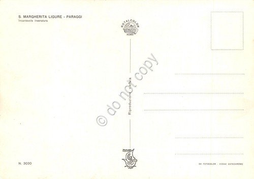 Cartolina Santa Margherita Ligure Paraggi panorama dal mare panfilo (Genova) | Immagine Gallery 2
