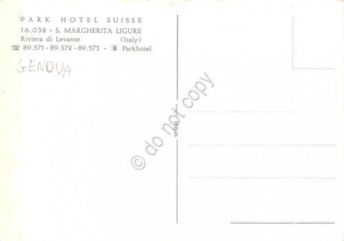 Cartolina Santa Margherita Ligure Park Hotel Suisse piscina | Immagine Gallery 2