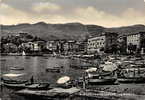 Cartolina Santa Margherita Ligure Porto barche animata NVG (Genova)