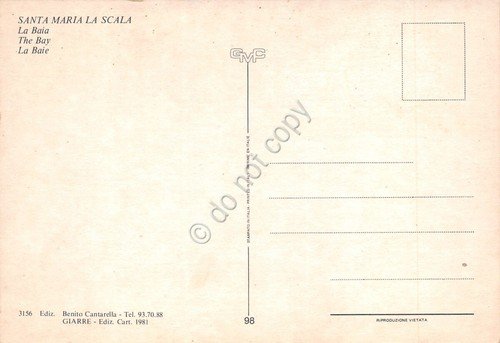 Cartolina Santa Maria La Scala baia pescherecci case dal mare …