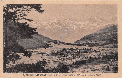 Cartolina Santa Maria Maggiore Catena del Rosa Panorama 1949 (Novara) | Immagine principale