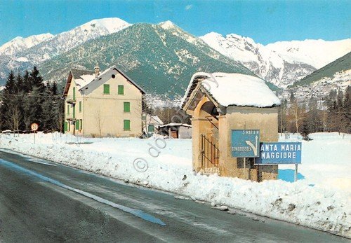 Cartolina Santa Maria Maggiore Valle dei Pittori entrata paese con … | Immagine principale