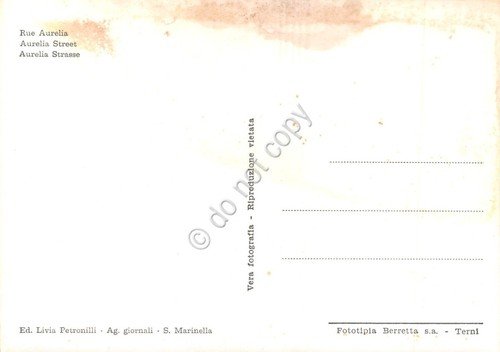 Cartolina Santa Marinella Via Aurelia auto moto animata danneggiata anni …