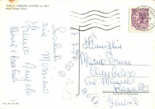 Cartolina Santo Stefano d' Aveto Hotel Groppo Rosso 1971 (Genova)