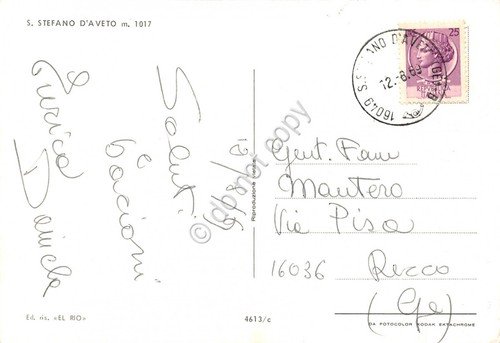 Cartolina Santo Stefano d'Aveto panorama 1969