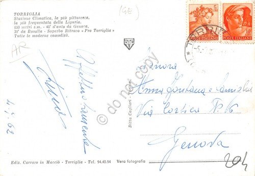 Cartolina Santo Stefano d'Aveto panorama da terrazza 1962