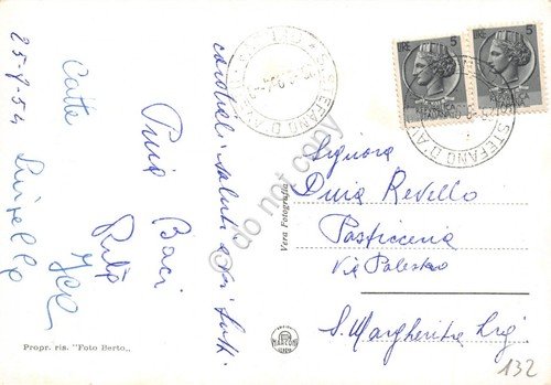 Cartolina Santo Stefano d'Aveto panorama parziale 1954