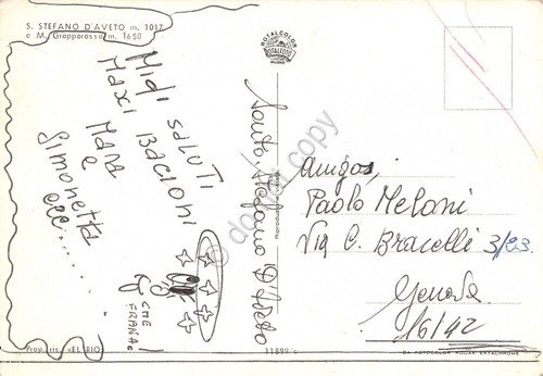 Cartolina Santo Stefano d' Aveto panorama segnata (Genova) | Immagine Gallery 2