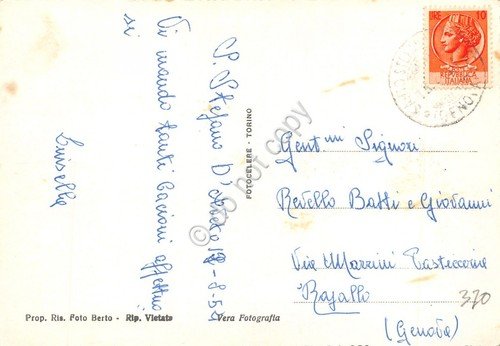 Cartolina Santo Stefano d'Aveto Villaggio Al PIno Neve 1954