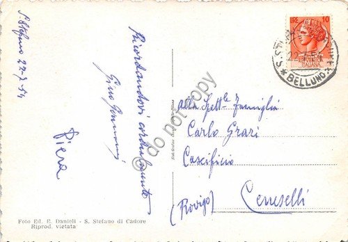 Cartolina Santo Stefano di Cadore panorama 1954 (Belluno) | Immagine Gallery 2
