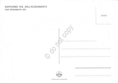 Cartolina Santuario dell'Acquasanta anni '60