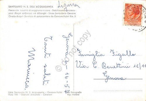 Cartolina Santuario dell'Acquasanta Scala Santa 1957