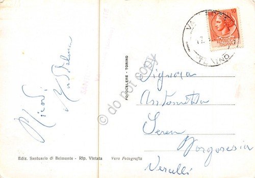 Cartolina Santuario di Belmonte vedute e Madonna